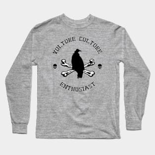 Vulture Culture Enthusiast with Skulls (Black) Long Sleeve T-Shirt